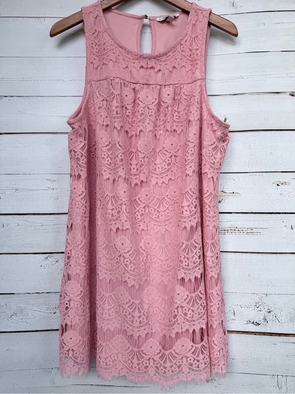 NWT Speechless Tiered Floral Scalloped Lace Sleeveless Shift Dress Size XL